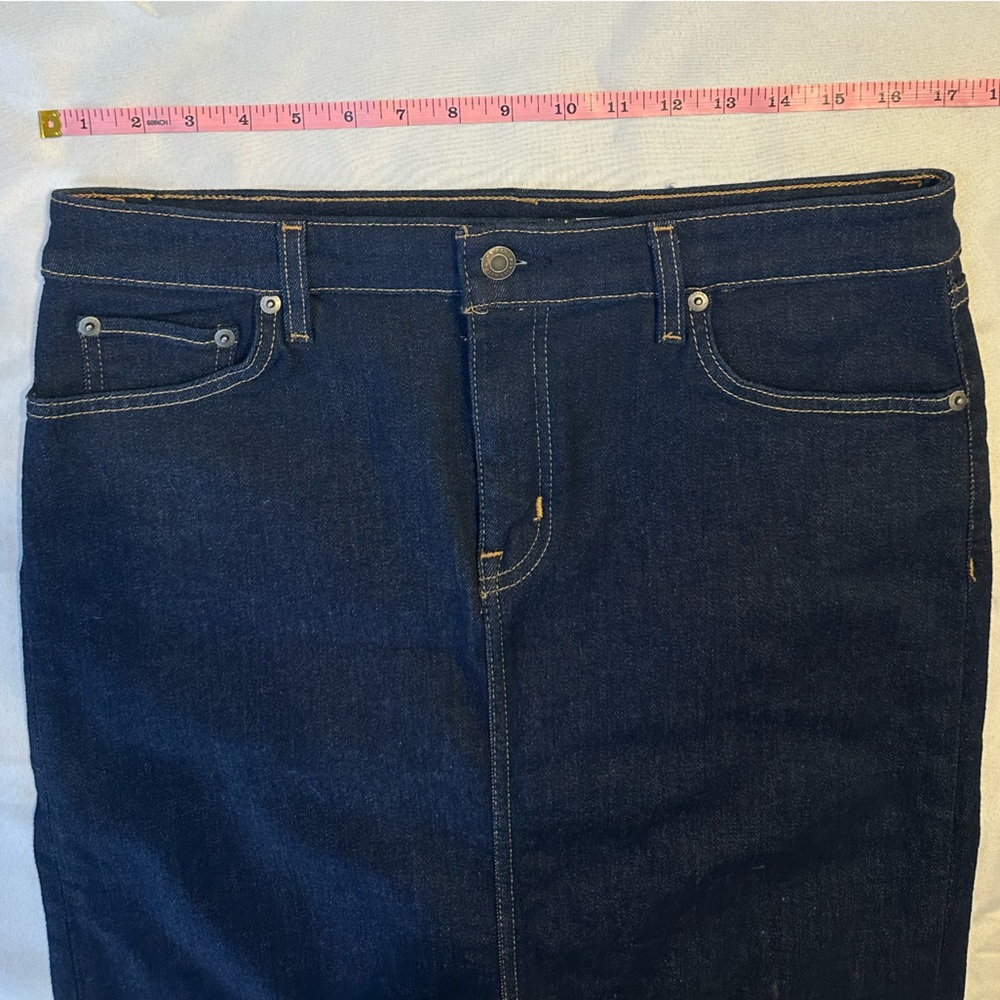 Lauren Ralph Lauren Dark Blue Denim Skirt - SZ 10 - Picture 3 of 7